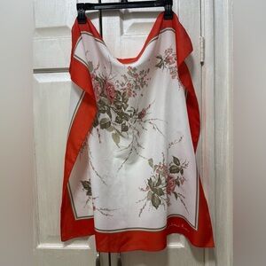 Valentina Fiore Vintage Red Rose Floral Print Square Scarf